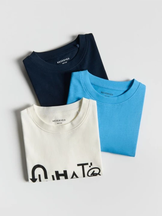 Zdjęcie produktu Reserved - Bawełniany t-shirt 3 pack - złamana biel