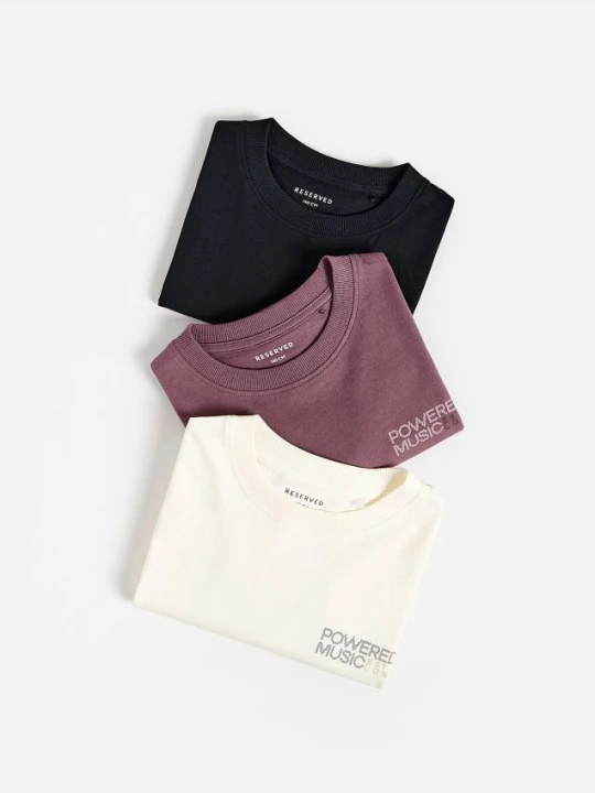 Zdjęcie produktu Reserved - Bawełniany t-shirt 3 pack - złamana biel