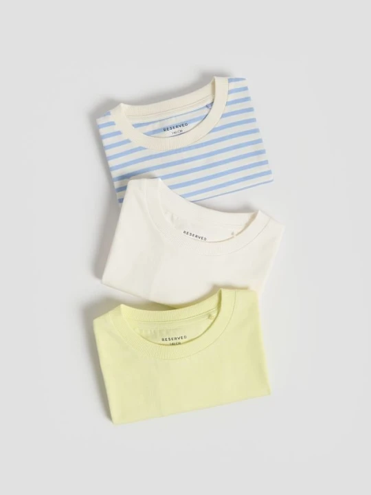 Zdjęcie produktu Reserved - Bawełniany t-shirt 3 pack - żółty