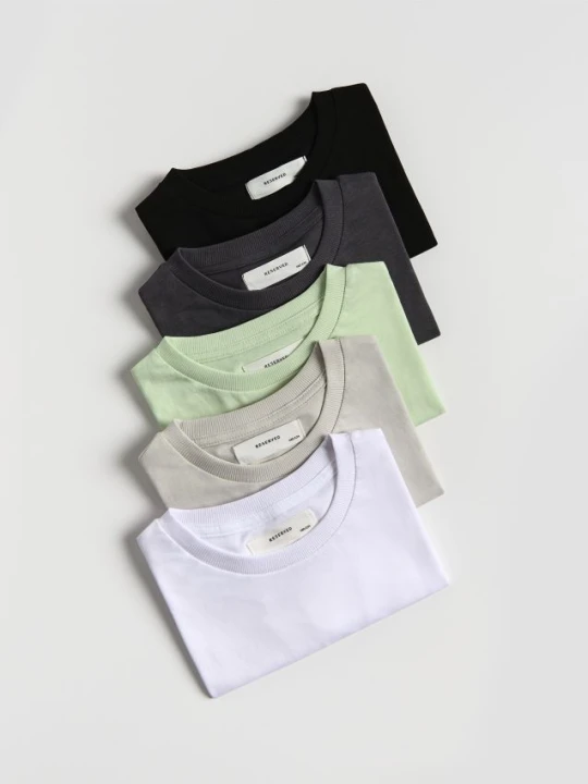 Zdjęcie produktu Reserved - Bawełniany t-shirt 5 pack - ciemnoszary