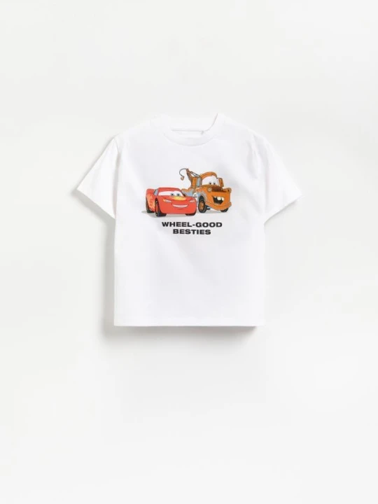 Zdjęcie produktu Reserved - Bawełniany t-shirt Auta - biały