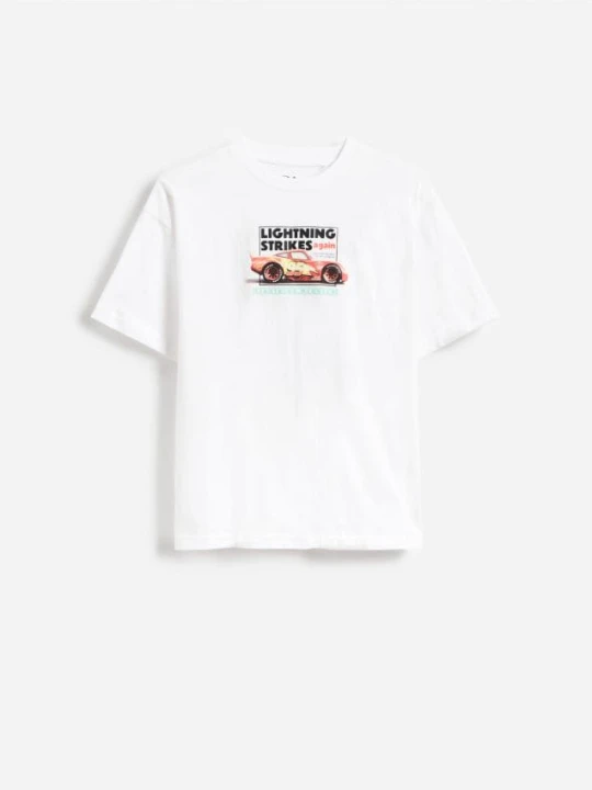 Zdjęcie produktu Reserved - Bawełniany t-shirt Auta - biały