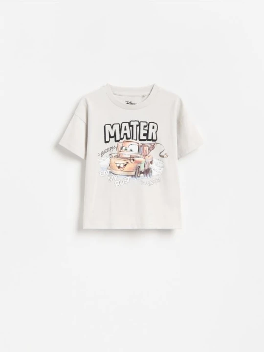 Zdjęcie produktu Reserved - Bawełniany t-shirt Auta - jasnoszary