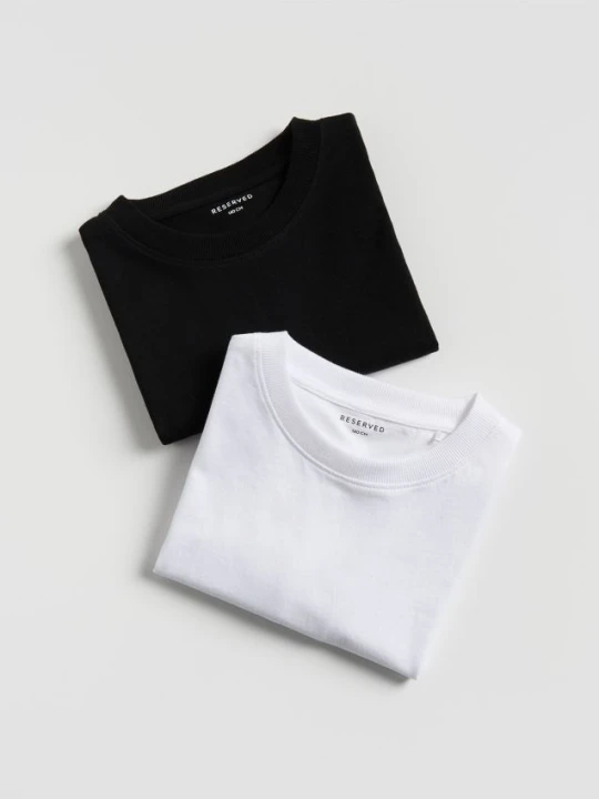 Zdjęcie produktu Reserved - Bawełniany t-shirt basic 2 pack - biały