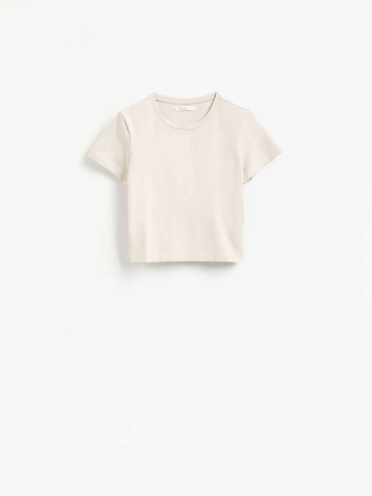 Zdjęcie produktu Reserved - Bawełniany t-shirt - beżowy