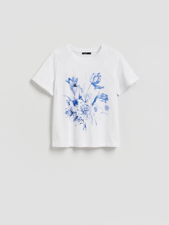 Zdjęcie produktu Reserved - Bawełniany t-shirt - biały