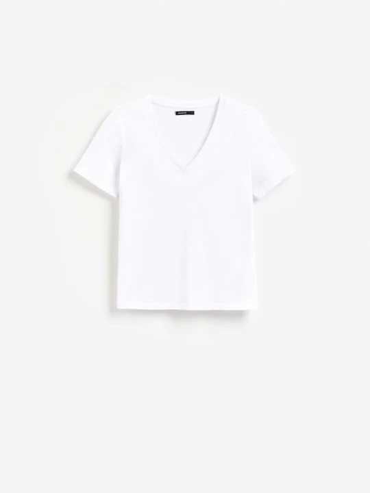 Zdjęcie produktu Reserved - Bawełniany t-shirt - biały