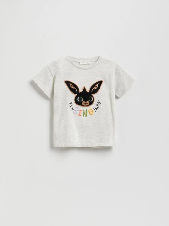 Zdjęcie produktu Reserved - Bawełniany t-shirt Bing - jasnoszary