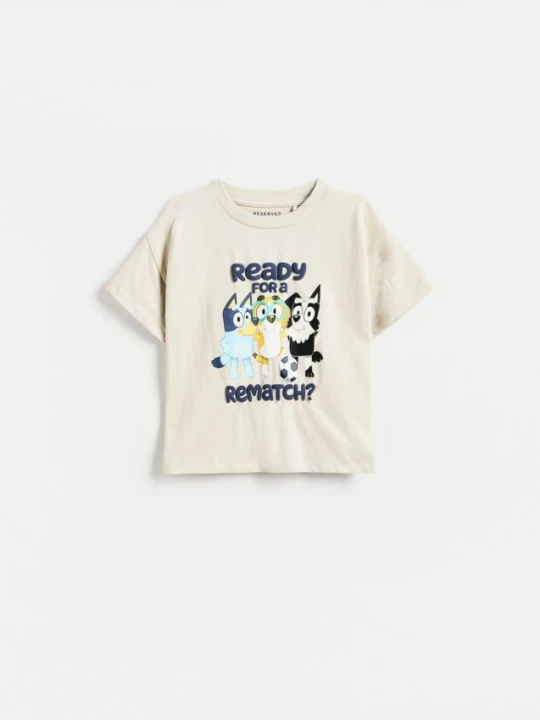 Zdjęcie produktu Reserved - Bawełniany t-shirt Bluey - beżowy