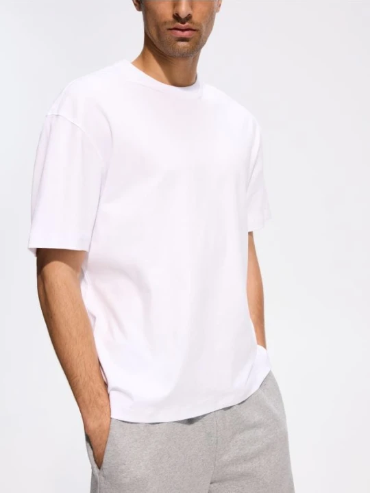 Zdjęcie produktu Reserved - Bawełniany t-shirt boxy - biały