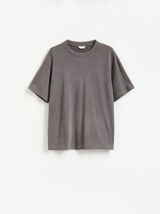 Zdjęcie produktu Reserved - Bawełniany t-shirt boxy - ciemnoszary