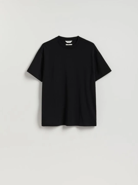 Zdjęcie produktu Reserved - Bawełniany t-shirt boxy - czarny