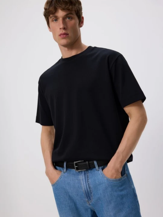 Zdjęcie produktu Reserved - Bawełniany t-shirt boxy - czarny