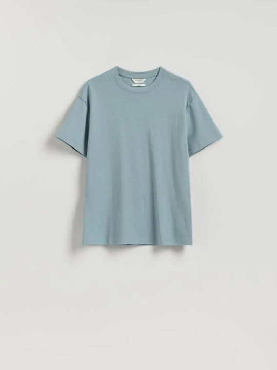 Zdjęcie produktu Reserved - Bawełniany t-shirt boxy - jasnoszary