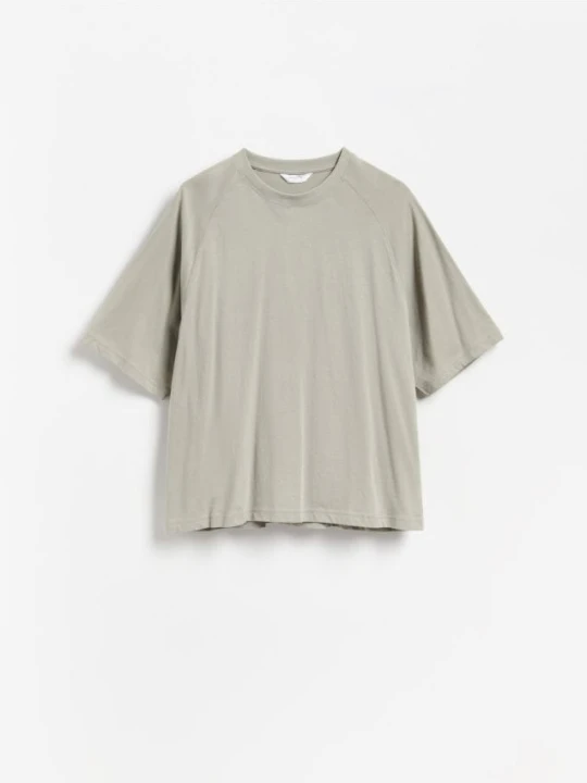Zdjęcie produktu Reserved - Bawełniany t-shirt boxy - jasnozielony