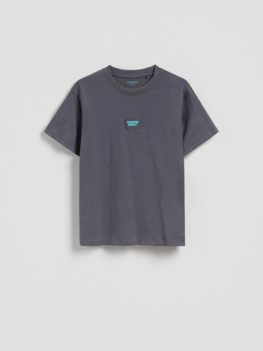 Zdjęcie produktu Reserved - Bawełniany t-shirt - ciemnoszary