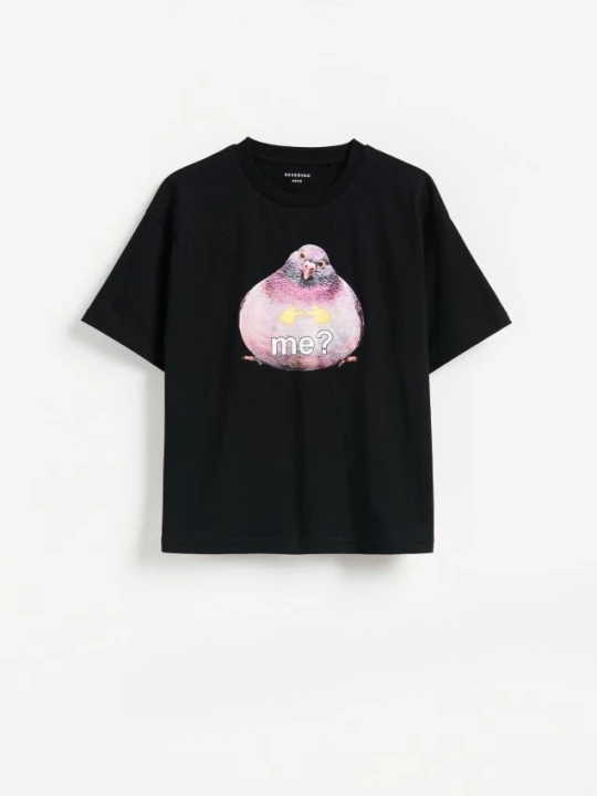 Zdjęcie produktu Reserved - Bawełniany t-shirt - ciemnoszary