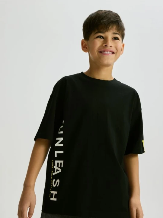 Zdjęcie produktu Reserved - Bawełniany t-shirt - czarny