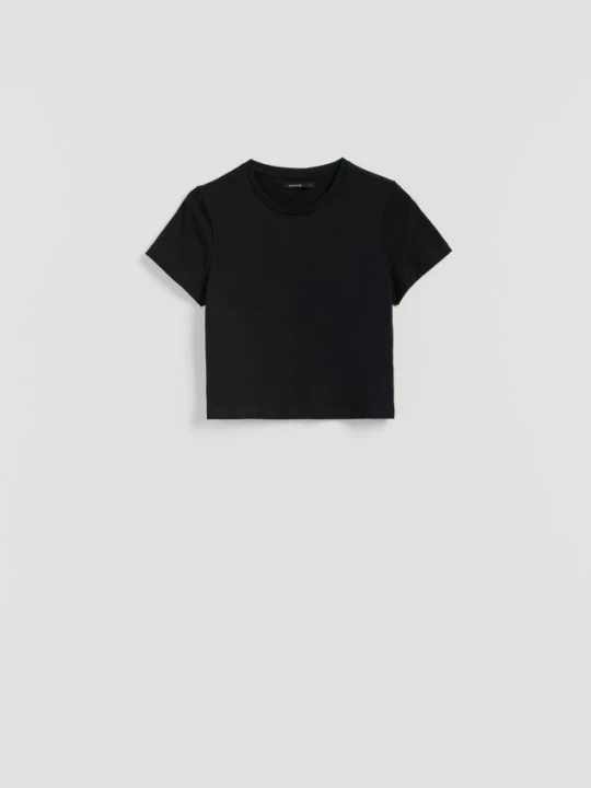 Zdjęcie produktu Reserved - Bawełniany t-shirt - czarny