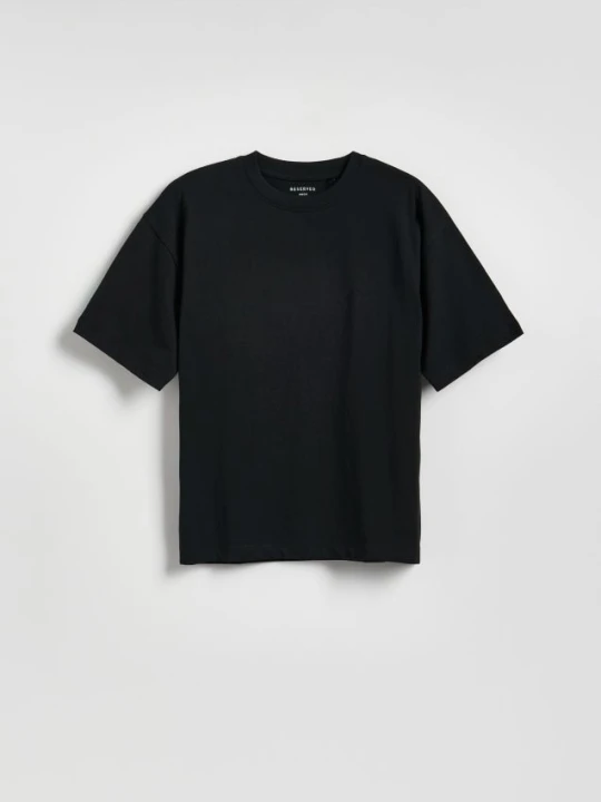 Zdjęcie produktu Reserved - Bawełniany t-shirt - czarny