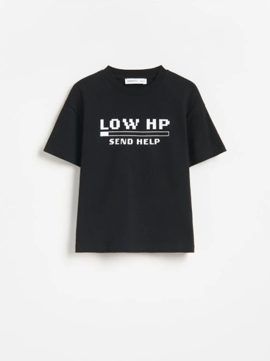 Zdjęcie produktu Reserved - Bawełniany t-shirt - czarny