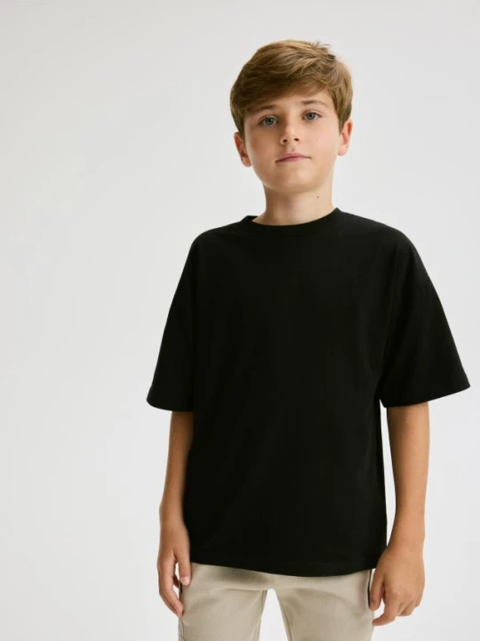 Zdjęcie produktu Reserved - Bawełniany t-shirt - czarny