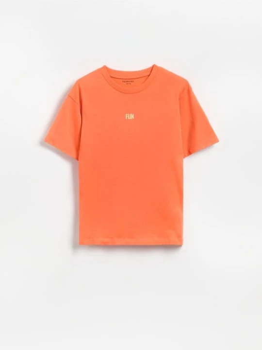 Zdjęcie produktu Reserved - Bawełniany t-shirt - czerwony