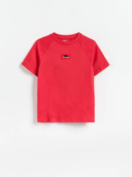 Zdjęcie produktu Reserved - Bawełniany t-shirt - czerwony
