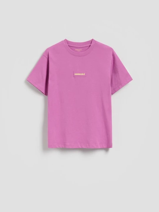 Zdjęcie produktu Reserved - Bawełniany t-shirt - fioletowy