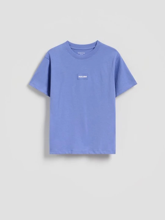 Zdjęcie produktu Reserved - Bawełniany t-shirt - fioletowy