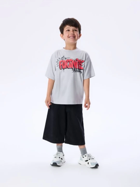 Zdjęcie produktu Reserved - Bawełniany t-shirt Fortnite - jasnoszary