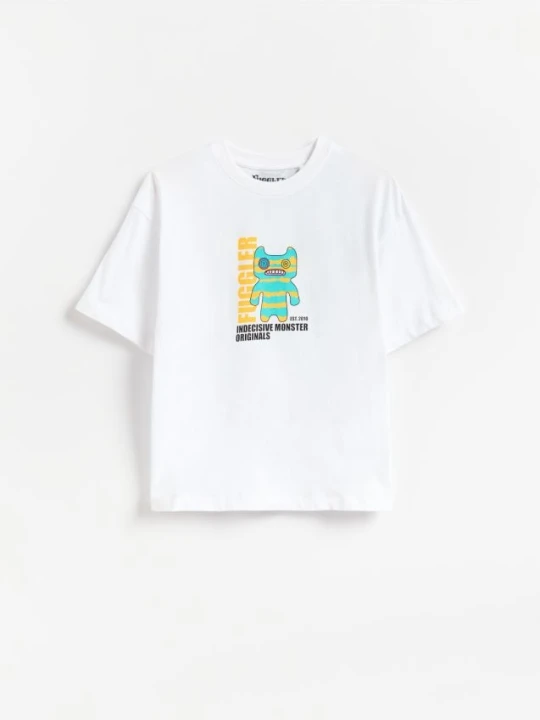 Zdjęcie produktu Reserved - Bawełniany t-shirt Fuggler - biały