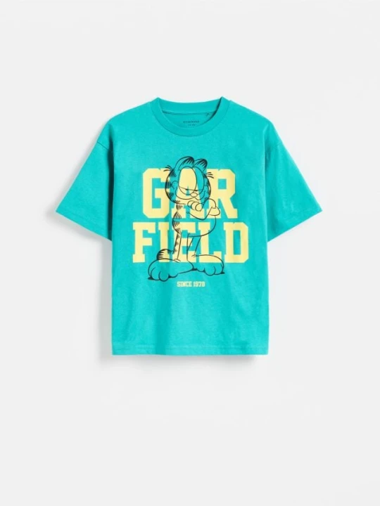 Zdjęcie produktu Reserved - Bawełniany t-shirt Garfield - turkusowy