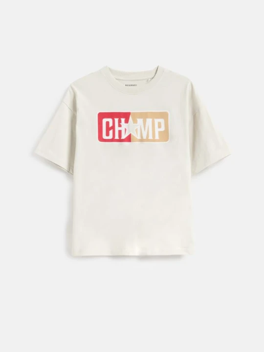 Zdjęcie produktu Reserved - Bawełniany t-shirt - jasnoszary