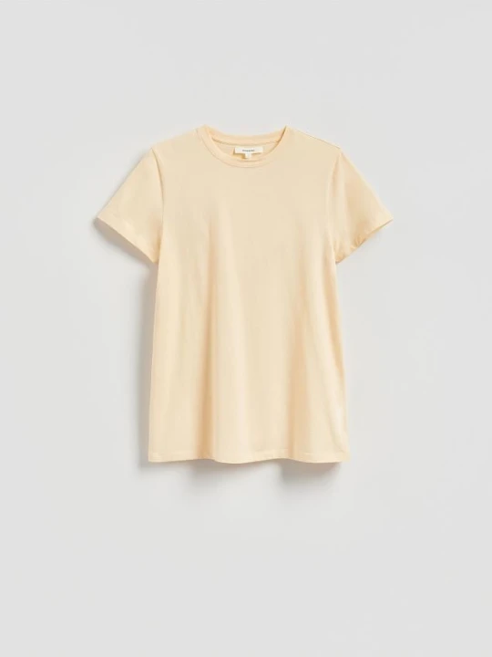 Zdjęcie produktu Reserved - Bawełniany t-shirt - jasnożółty