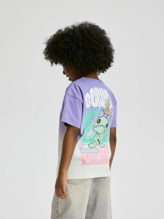 Zdjęcie produktu Reserved - Bawełniany t-shirt Lilo i Stitch - lawendowy