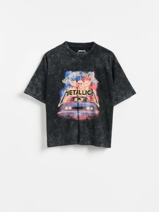 Zdjęcie produktu Reserved - Bawełniany t-shirt Metallica - czarny