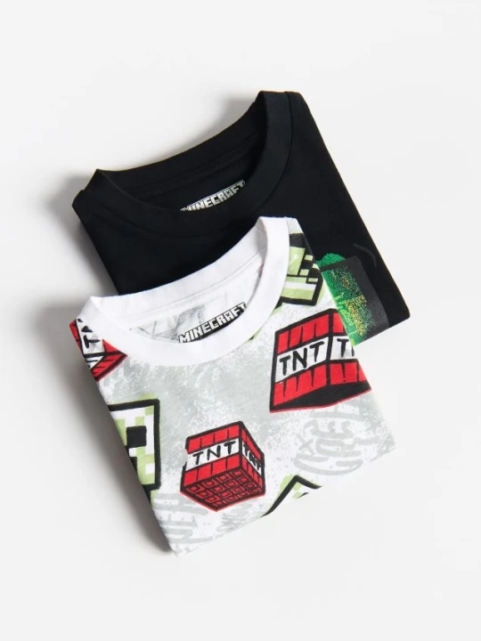 Zdjęcie produktu Reserved - Bawełniany t-shirt Minecraft 2 pack - biały