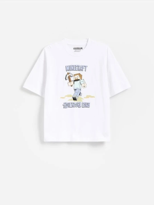 Zdjęcie produktu Reserved - Bawełniany t-shirt Minecraft - biały