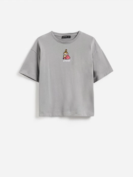 Zdjęcie produktu Reserved - Bawełniany t-shirt Muminki - ciemnoszary