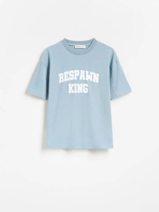 Zdjęcie produktu Reserved - Bawełniany t-shirt - niebieski