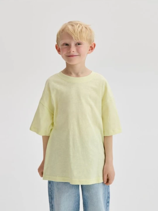 Zdjęcie produktu Reserved - Bawełniany t-shirt oversize - zielony