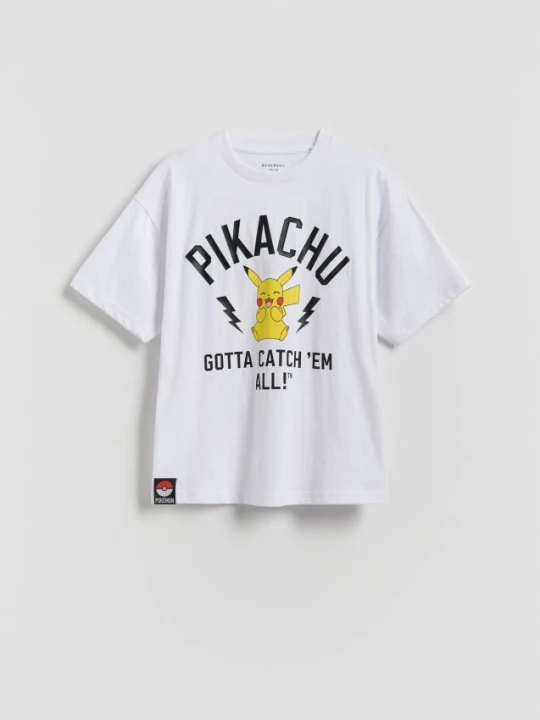 Zdjęcie produktu Reserved - Bawełniany t-shirt Pokemon - biały