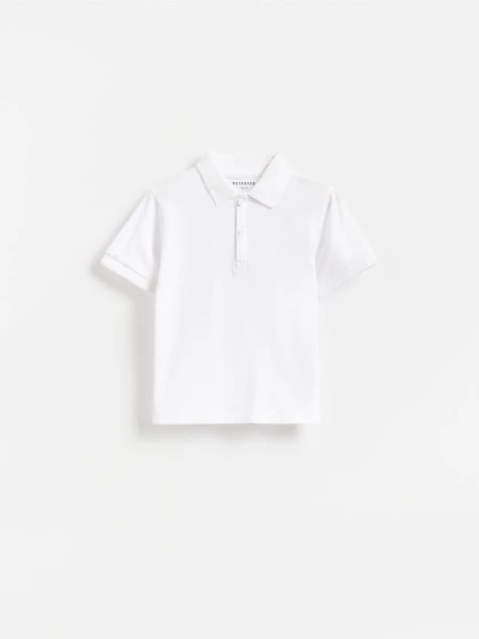 Zdjęcie produktu Reserved - Bawełniany t-shirt polo - biały