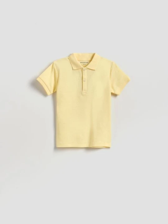 Zdjęcie produktu Reserved - Bawełniany t-shirt polo - jasnożółty