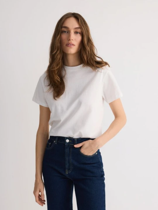 Zdjęcie produktu Reserved - Bawełniany t-shirt regular - biały