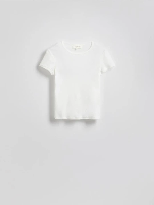 Zdjęcie produktu Reserved - Bawełniany t-shirt slim fit - biały
