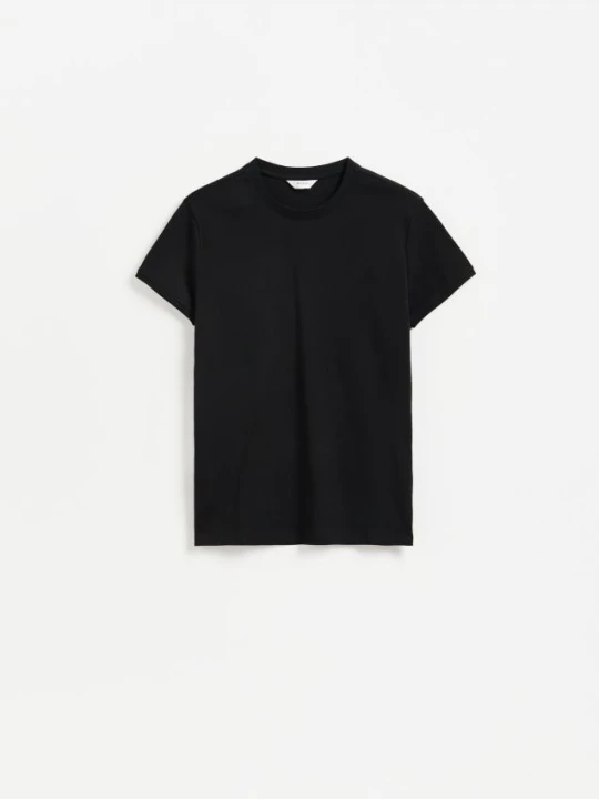 Zdjęcie produktu Reserved - Bawełniany t-shirt slim fit - czarny