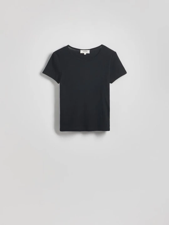 Zdjęcie produktu Reserved - Bawełniany t-shirt slim fit - czarny