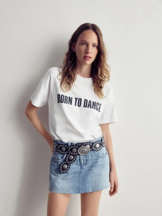 Zdjęcie produktu Reserved - Bawełniany t-shirt z nadrukiem - biały
